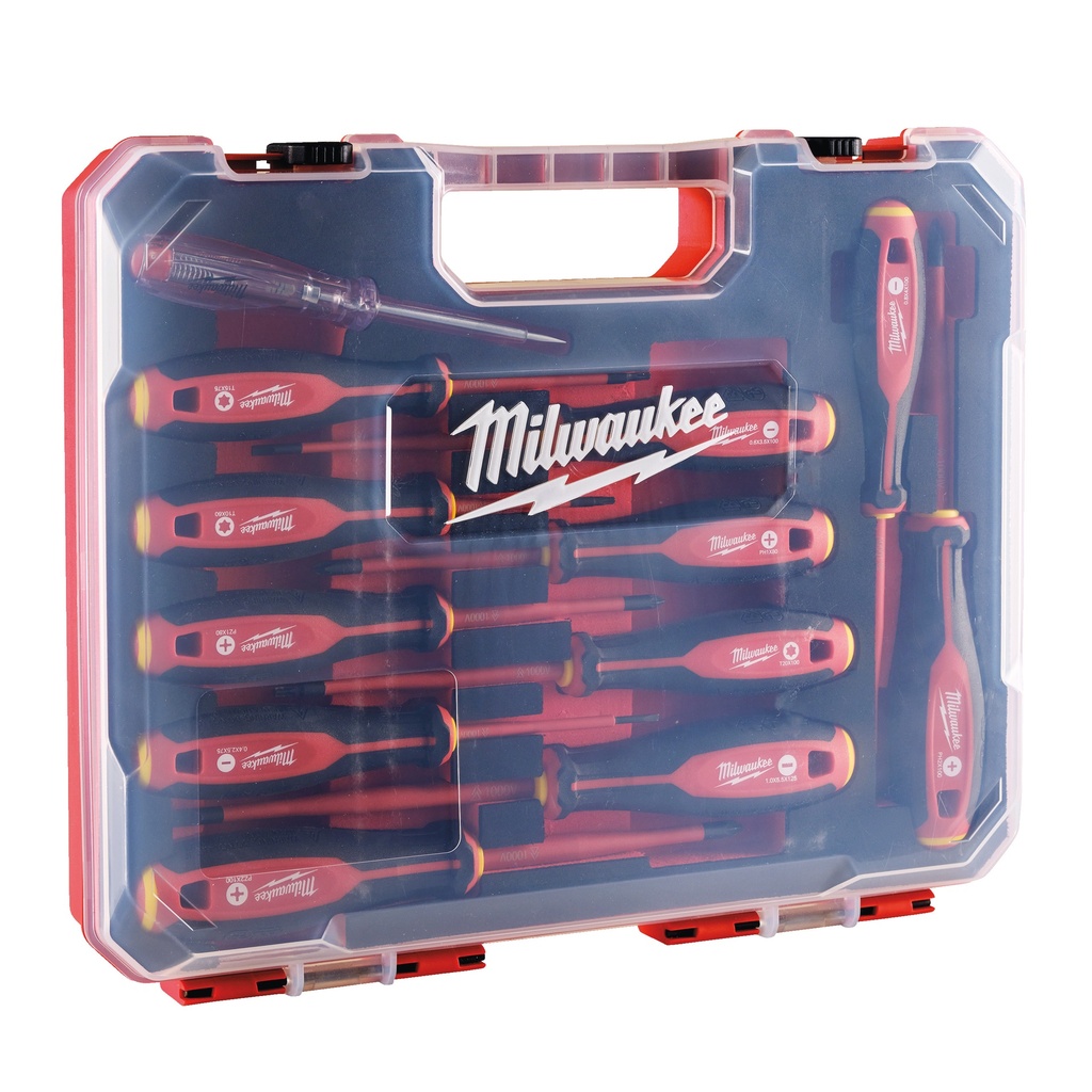 Coffret de tournevis Milwaukee Ã  manche Tri-lobe VDE 12 piÃ¨ces - 4932479095