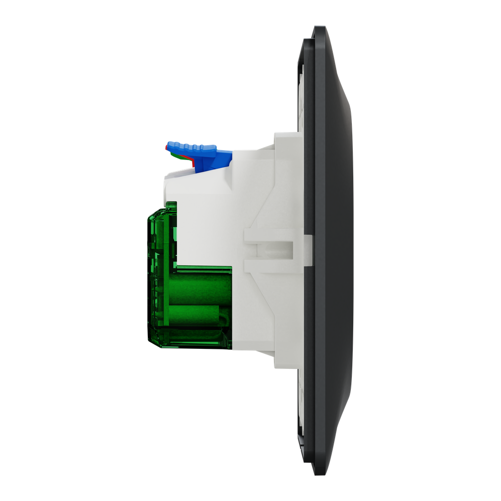 Ovalis - combi 2P+T 16A affleurante+chargeur USB-C 10,5W - connex. auto - Anth