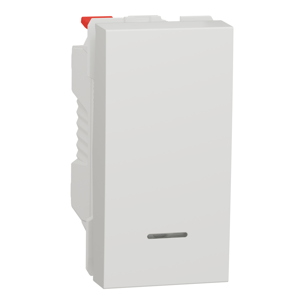 Unica - poussoir lumineux (localisation) - 10A - 1 mod - Blanc - méca seul