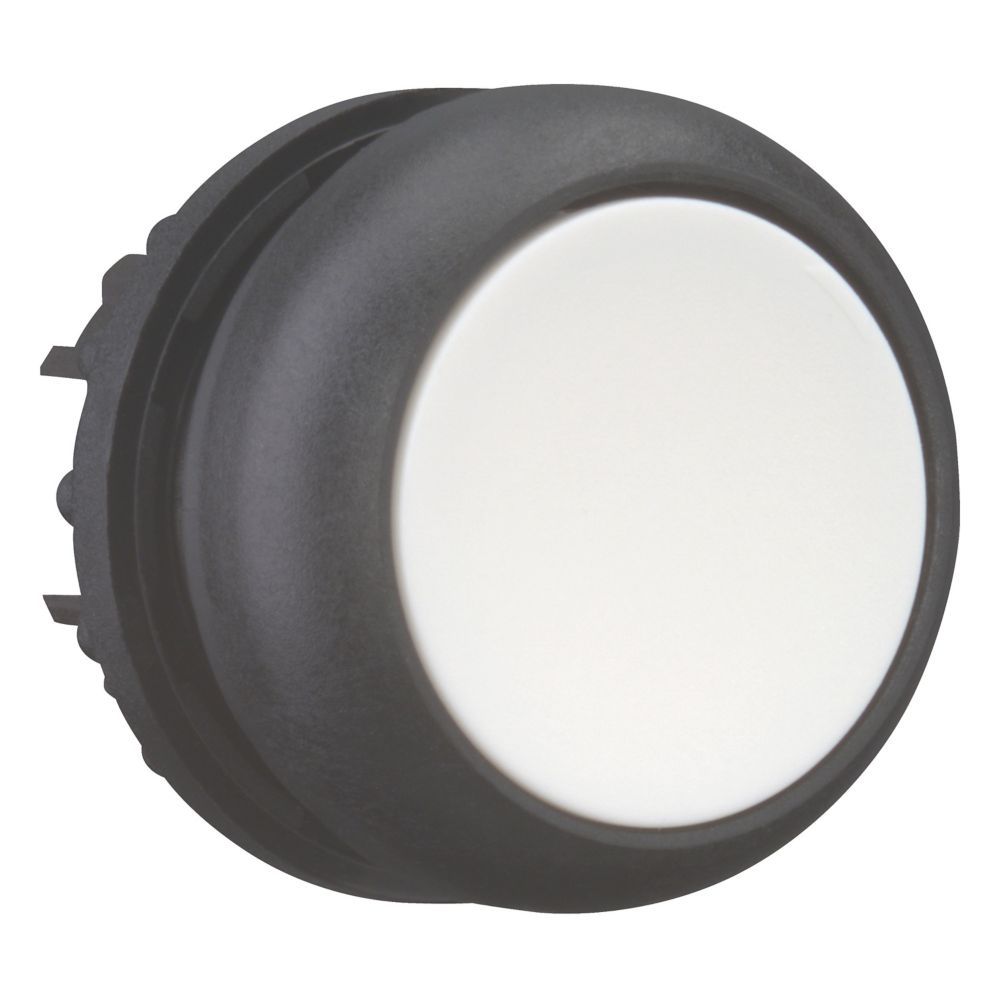 Bouton-poussoir, plat, blanc, à rappel