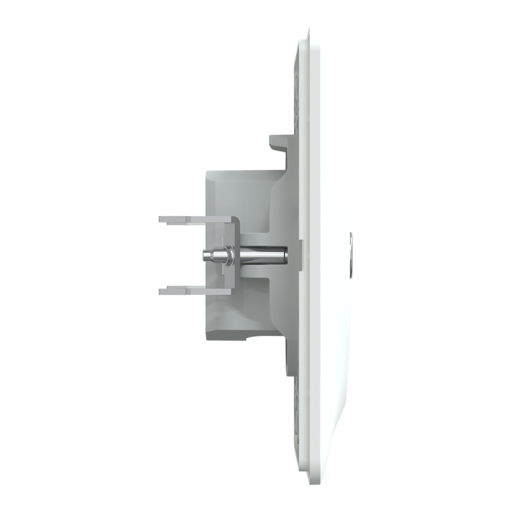 Ovalis - prise TV simple - Blanc - griffes montées - avec plaque
