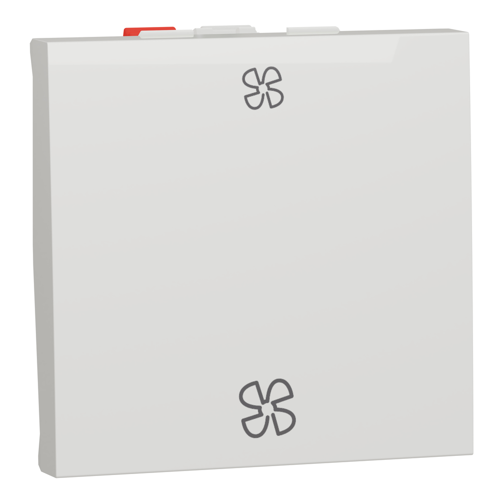 Unica - commande VMC 2 vitesses - 10A - 2 modules - Blanc antiba - méca seul
