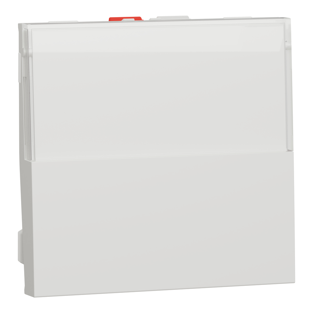Unica - poussoir NO/NF porte-étiquette - 10 A - 2 mod - Blanc antiba - méca seul
