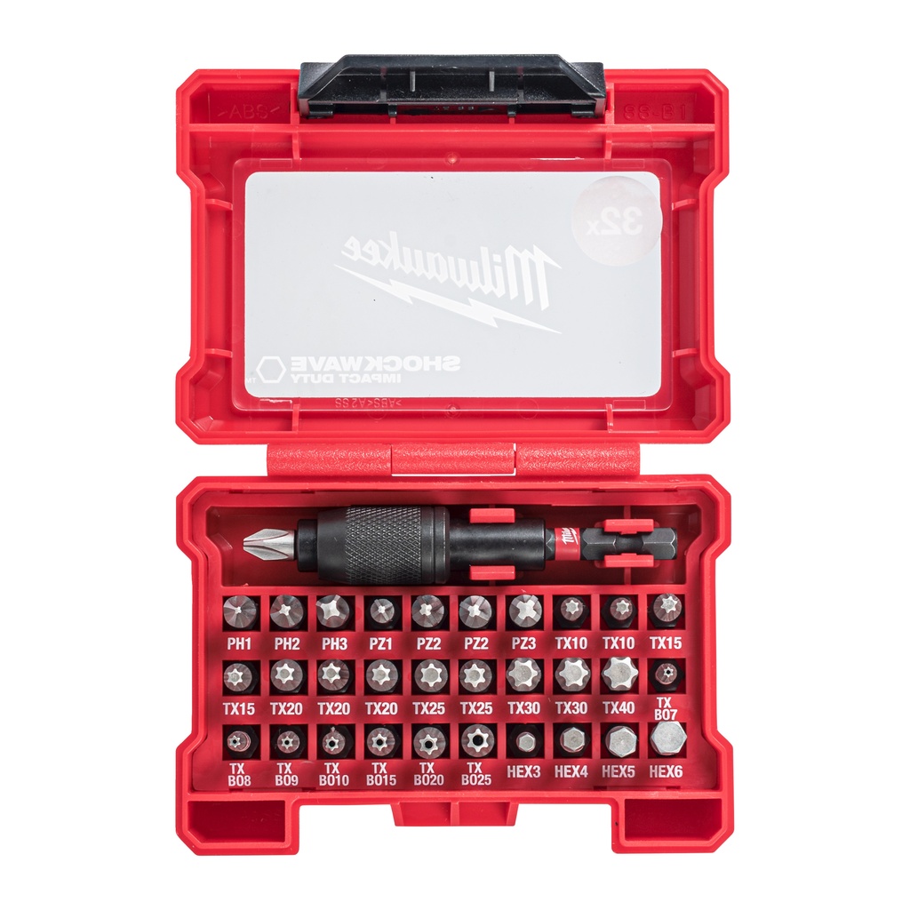 Coffret 32 embouts Milwaukee SHOCKWAVE IMPACT DUTYâ„¢ - RÃ©f. 4932464240