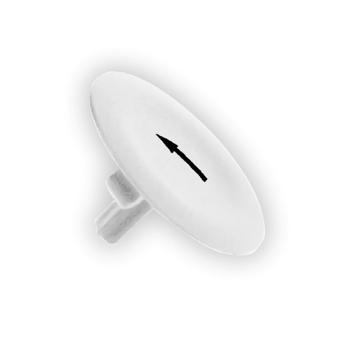 [SCHZBA334] Harmony cabochon lisse flèche haute - blanc pour poussoir rond Ø22