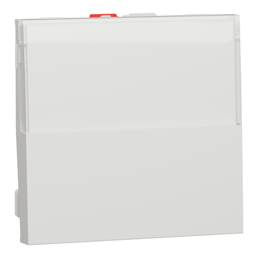 [SCHNU324620] Unica - poussoir NO/NF porte-étiquette - 10 A - 2 mod - Blanc antiba - méca seul