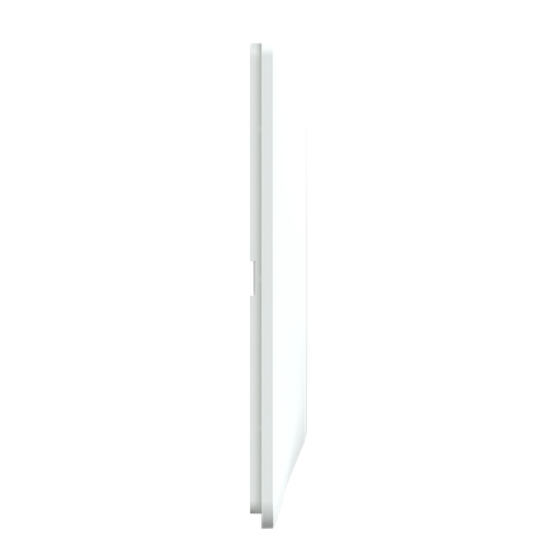 [SCHS320706F] Ovalis - Plaque de finition - 3 postes Horiz - 71mm - Blanc bague Argent Chromé
