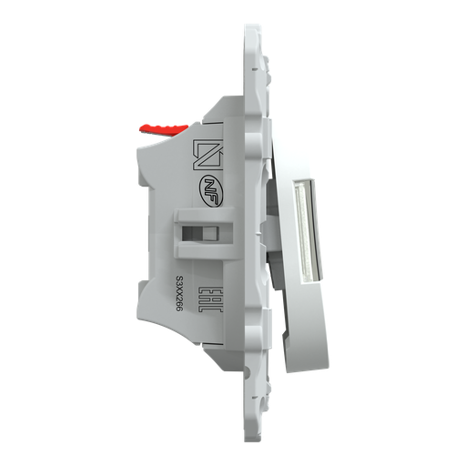 [SCHS320266] Ovalis - poussoir à fermeture avec porte-étiquette - 10AX - Blanc