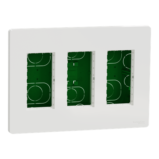 [SCHNU173418] Unica - boîte de concentration encastrée complète - 3 col de 4 mod - Blanc