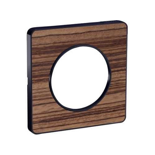 Odace Touch,plaque Wenge avec liseré Alu 1 poste SCHS530802P  Prises et interrupteurs