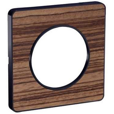 Odace Touch,plaque Wenge avec liseré Alu 1 poste SCHS530802P  Prises et interrupteurs