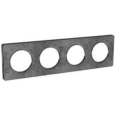 Odace Touch,plaque Pierre Galet liseré Anthracite 4 postes horiz./vert. 71mm SCHS540808U  Prises et interrupteurs