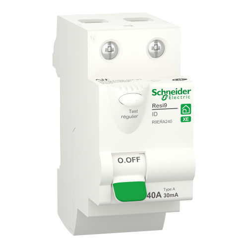 Resi9 XE Interrupteur Différentiel 2P 40A 30mA Type A Embrochable SCHR9ERA240  Interrupteur différentiel XE