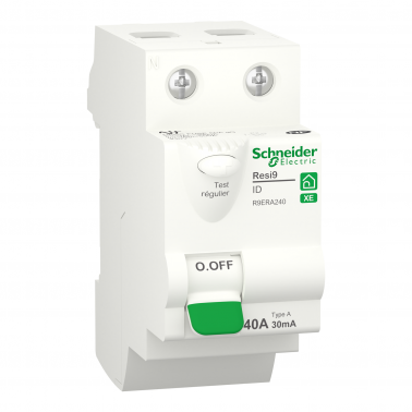 Resi9 XE Interrupteur Différentiel 2P 40A 30mA Type A Embrochable SCHR9ERA240  Interrupteur différentiel XE