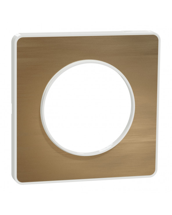 Odace Touch - plaque 1 poste bronze brossé avec liseré blanc SCHS520802L  Plaque de finition Odace