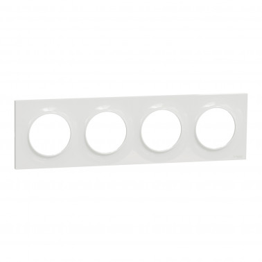 Odace Styl Blanc plaque 4postes horizontaux ou verticaux entraxe 71mm SCHS520708  Plaque de finition Odace