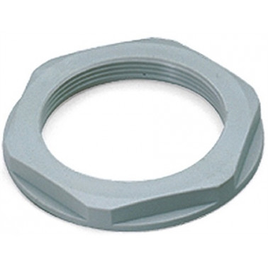 Ecrou en polyamide avec collerette Pg 9 gris (RAL 7035) (Différentes tailles de filetage pg) CEM1142009  Accessoires installa...