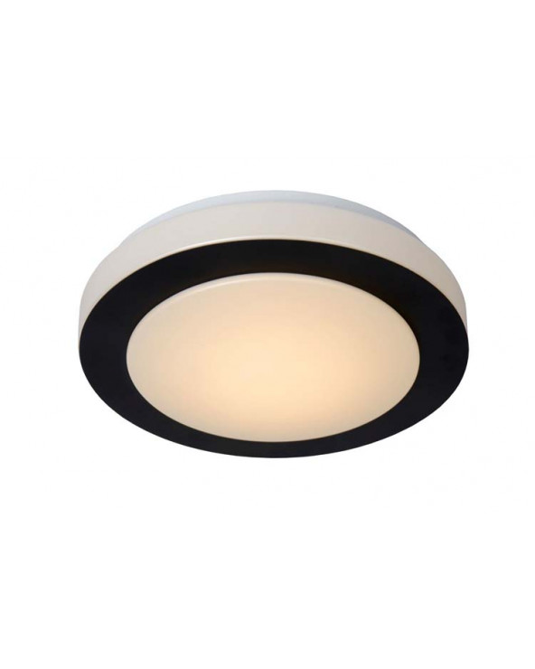 Lucide DIMY Plafonnier Salle de bains Ø28,6 cm LED Dim. 12W 3000K IP21 3 StepDim Noir LUC79179/12/30  Eclairage