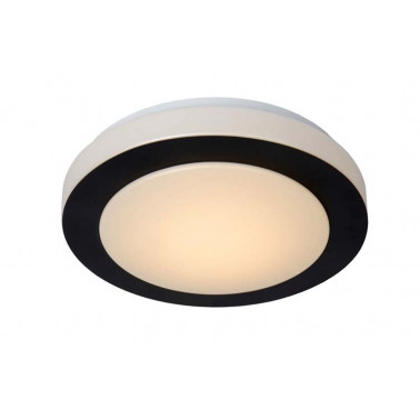 Lucide DIMY Plafonnier Salle de bains Ø28,6 cm LED Dim. 12W 3000K IP21 3 StepDim Noir LUC79179/12/30  Eclairage