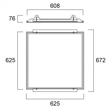 Sylvania Cadre kit brancard pour dalle led 600 x 600 SVA0047416  Dalle LED et Downlight