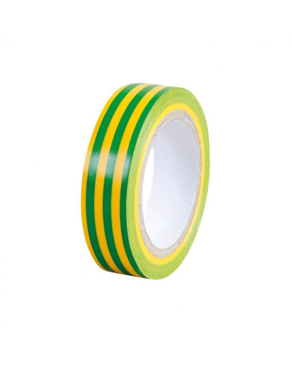 Ruban adhésif isolant vert/jaune en pvc d'usage courant. dimension 15 mm x 10 m KLKRIS54  Consommable