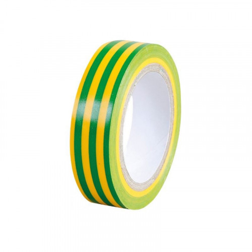 Ruban adhésif isolant vert/jaune en pvc d'usage courant. dimension 15 mm x 10 m KLKRIS54  Consommable