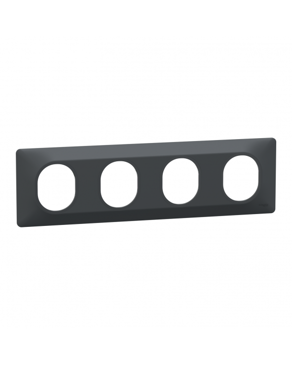 Ovalis plaque de finition 4 postes horizontal Anthracite SCHS340708  Prises et interrupteurs