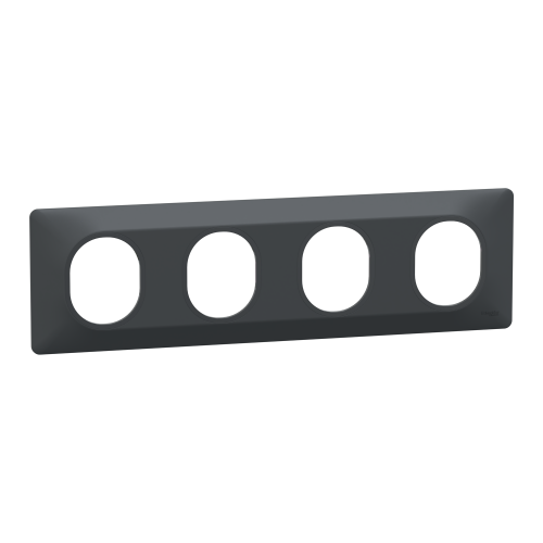 Ovalis plaque de finition 4 postes horizontal Anthracite SCHS340708  Prises et interrupteurs