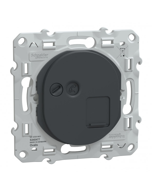 Ovalis prise RJ45 cat.6a STP grade 3 (multimédia +) Anthracite SCHS340477  Prises et interrupteurs