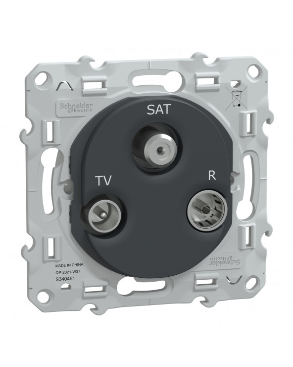 Ovalis prise TV-R-SAT Anthracite SCHS340461  Prises et interrupteurs