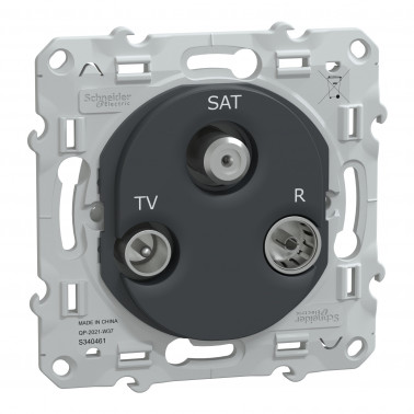 Ovalis prise TV-R-SAT Anthracite SCHS340461  Prises et interrupteurs