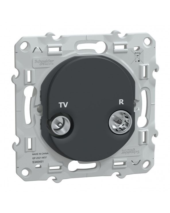 Ovalis prise TV-R Anthracite SCHS340451  Prises et interrupteurs