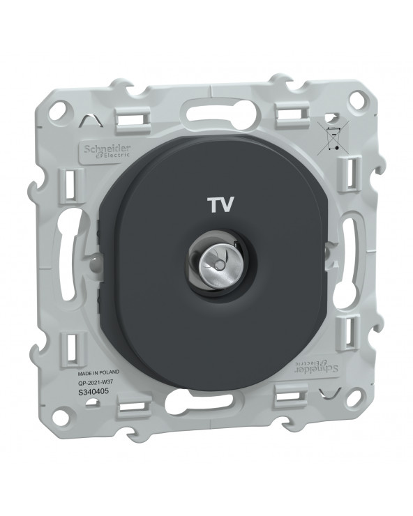 Ovalis prise TV simple Anthracite SCHS340405  Prises et interrupteurs