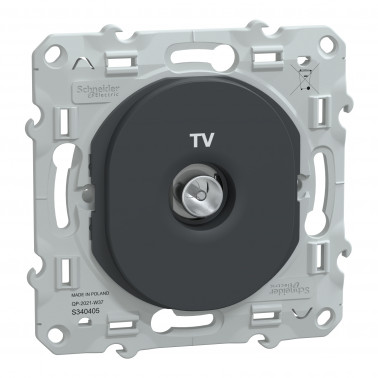 Ovalis prise TV simple Anthracite SCHS340405  Prises et interrupteurs