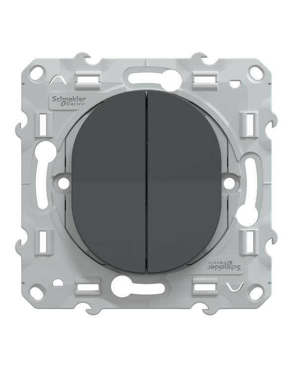 Ovalis double Va et Vient 10AX Anthracite SCHS340214  Prises et interrupteurs