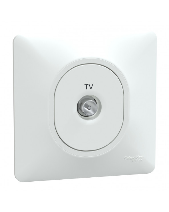 Ovalis prise TV simple Blanc griffes montées complet SCHS321405  Prises et interrupteurs