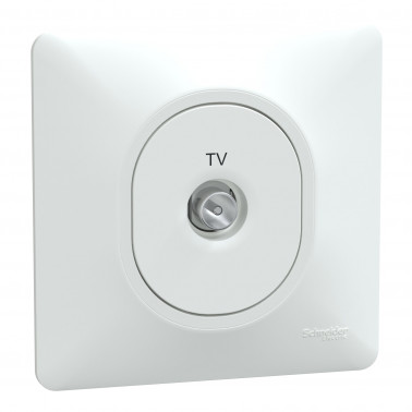 Ovalis prise TV simple Blanc griffes montées complet SCHS321405  Prises et interrupteurs