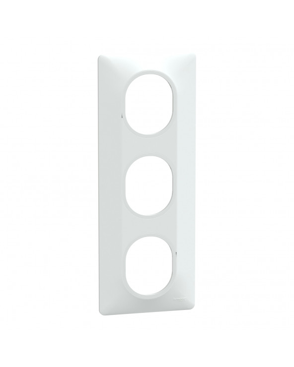 Ovalis plaque de finition 3 postes vertical blanc SCHS320726  Prises et interrupteurs