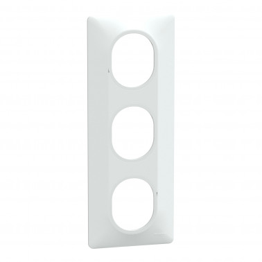 Ovalis plaque de finition 3 postes vertical blanc SCHS320726  Prises et interrupteurs