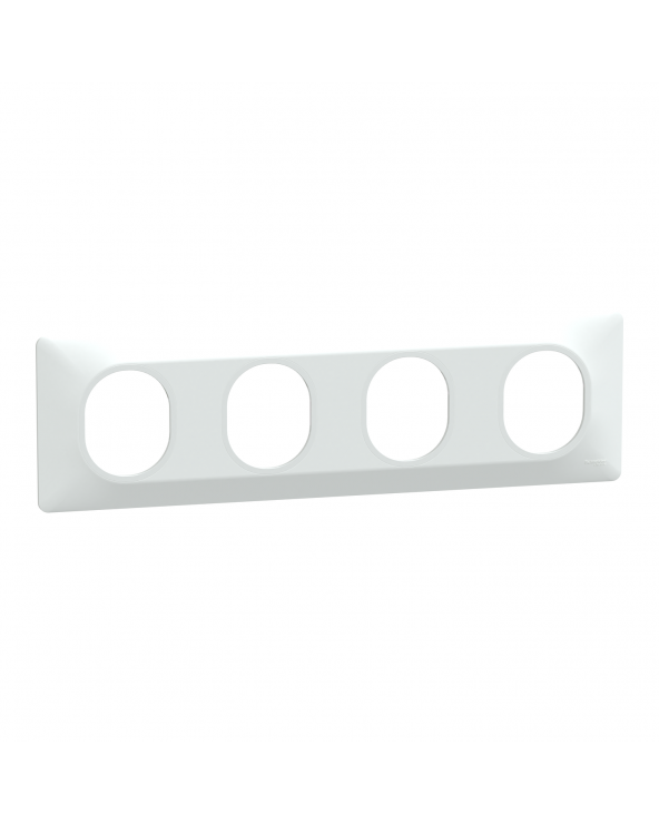 Ovalis plaque de finition 4 postes horizontal blanc SCHS320708  Prises et interrupteurs