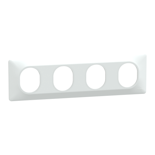 Ovalis plaque de finition 4 postes horizontal blanc SCHS320708  Prises et interrupteurs