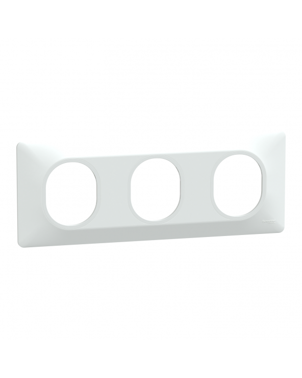 Ovalis plaque de finition 3 postes horizontal blanc SCHS320706  Prises et interrupteurs