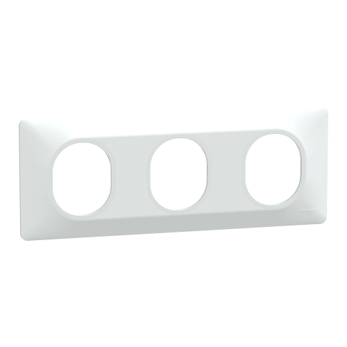 Ovalis plaque de finition 3 postes horizontal blanc SCHS320706  Prises et interrupteurs