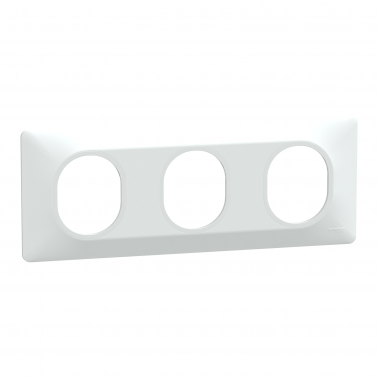 Ovalis plaque de finition 3 postes horizontal blanc SCHS320706  Prises et interrupteurs