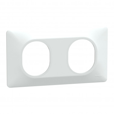 Ovalis plaque de finition 2 postes horizontal blanc SCHS320704  Prises et interrupteurs