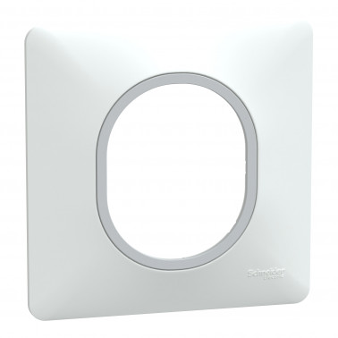 Ovalis plaque de finition 1 poste blanc argent chromé SCHS320702F  Prises et interrupteurs