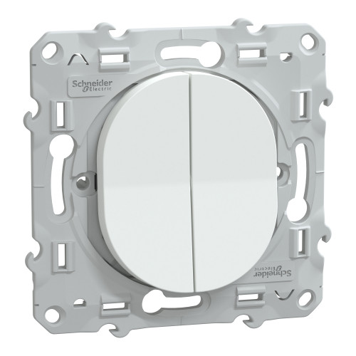 Ovalis combiné Va et Vient + Bouton poussoir 10AX Blanc SCHS320285  Prises et interrupteurs