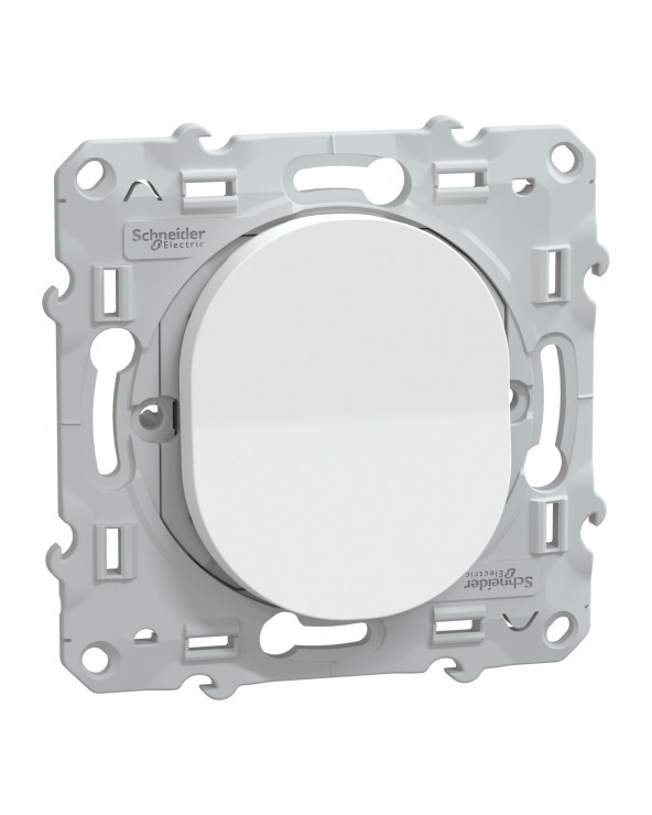 Ovalis bouton poussoir à fermeture 10A Blanc SCHS320206  Prises et interrupteurs