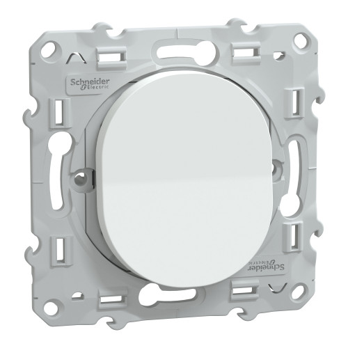 Ovalis bouton poussoir à fermeture 10A Blanc SCHS320206  Prises et interrupteurs