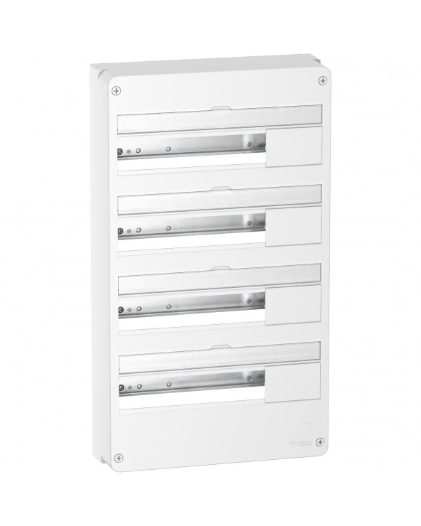 Resi9 Coffret en saillie Blanc 4 rangées 18 modules SCHR9H18404  Tableau électrique